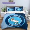 Wycombe Wanderers  Pattern Bedding Quilt Set  Home Decoration  Gift (1 * Duvet Cover + 2 * Pillowcase  Without Core)