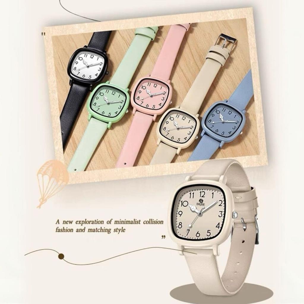 And Square Watch Silent Quartz Water Fashionable Available In 5 Suitable for Commuting and School Women's, Men's, Kids' - Movement, Resistant,