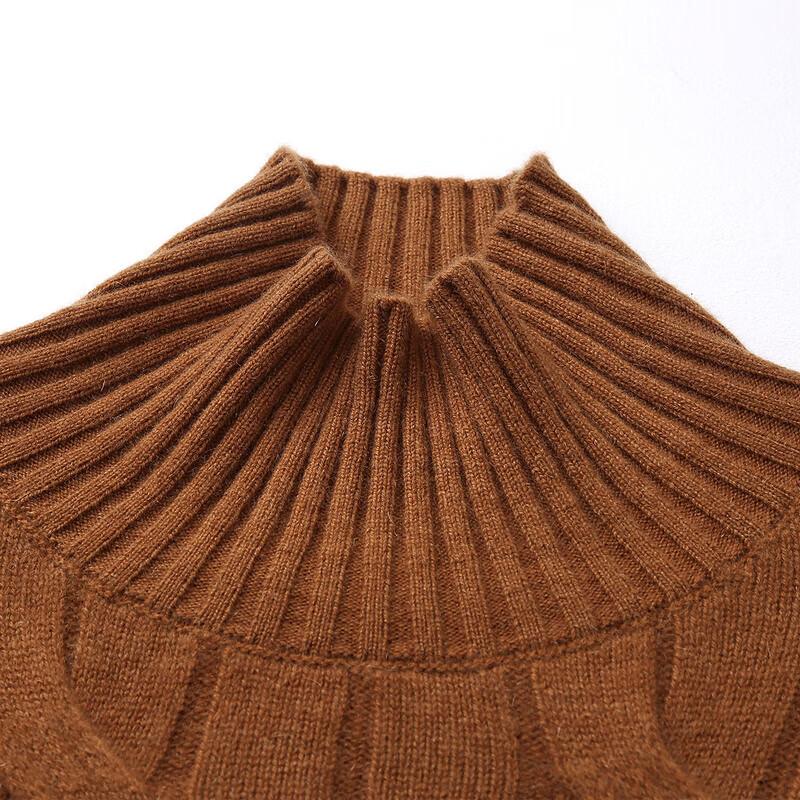 Komengboka Women's High-Neck Cable Knit Cashmere Sweater