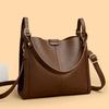 2025 Solid Color Shoulder Bag for Women High-quality Soft Leather Casual Tote Bag Ladies Vintage Crossbody Messenger Handbag Sac