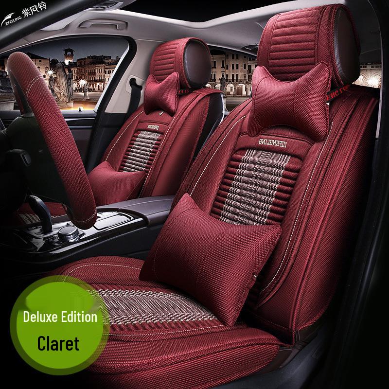 Purple Wind Chime Linen Car Seat Cover for Lexus LS500h/350/RX/LX - All Seasons, Full Coverage, Summer-Ready