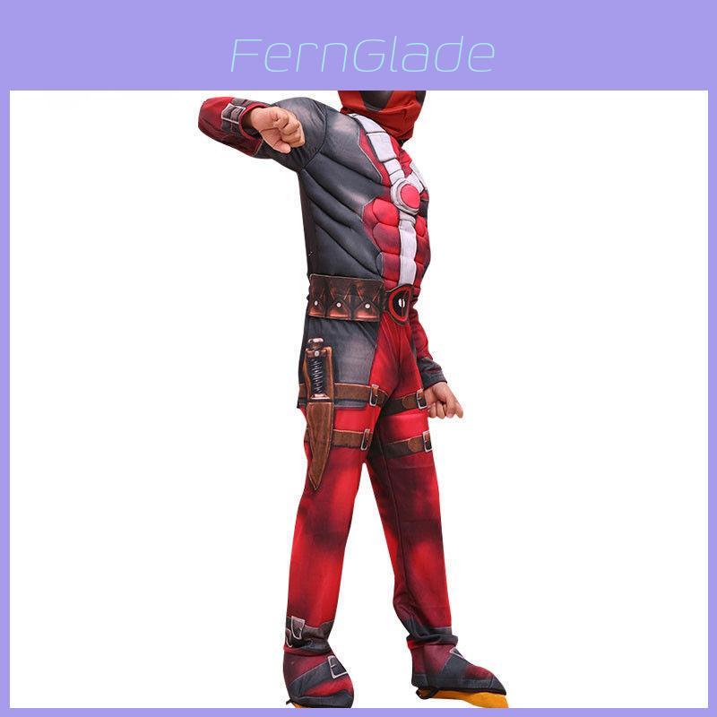 Deadpool Cosplay Costume For Boys Featuring Lifelike Muscle Design And Breathable Fabric