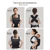 Infant Pure Cotton Double Shoulder Baby Carrier with Hip Seat, Spine Protection, and Front Carrying.