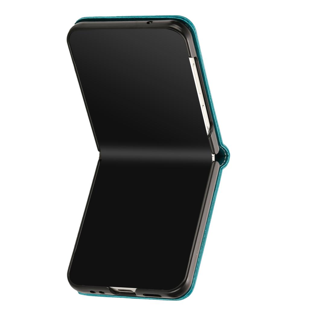 For Samsung Galaxy Z Flip7 FE 5G/Z Flip6 5G/Z Flip5 5G Case PU Leather Hard PC Phone Cover Calf Texture