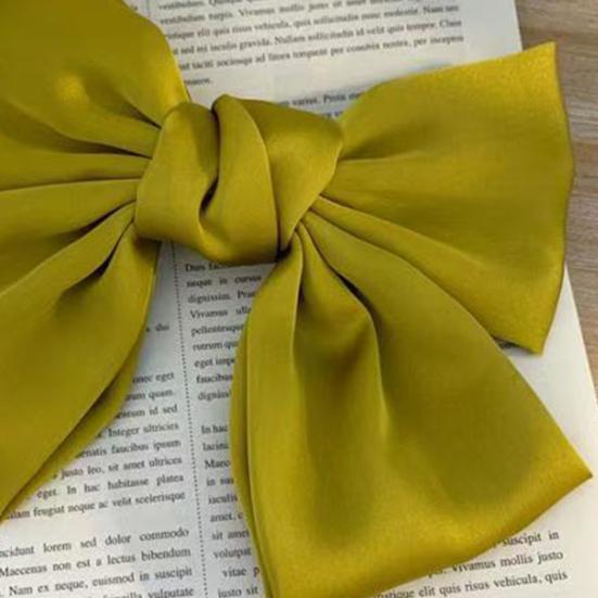 Women Hairpin Bow Theme Hair Clip Bright Color Hair Clip Back Head Hair Claw Lightweight Hair Accessory