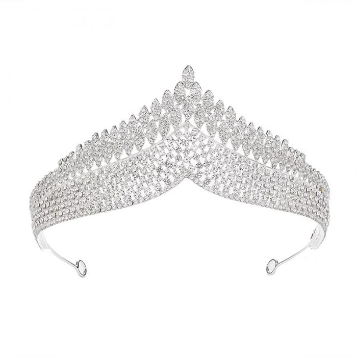 Korean Fashion Style Luxury Retro Rhinestone Royal Princess Tiara Crown Headband Bride Noiva Wedding Party Hair Accessories