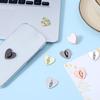 8 Pcs Phone Charm Hook, Cell Phones Charm Finger Rings Adhesive Metal Phones Finger Grip Loop Stand Heart Charms for DIY Phone Case Pad Tablet