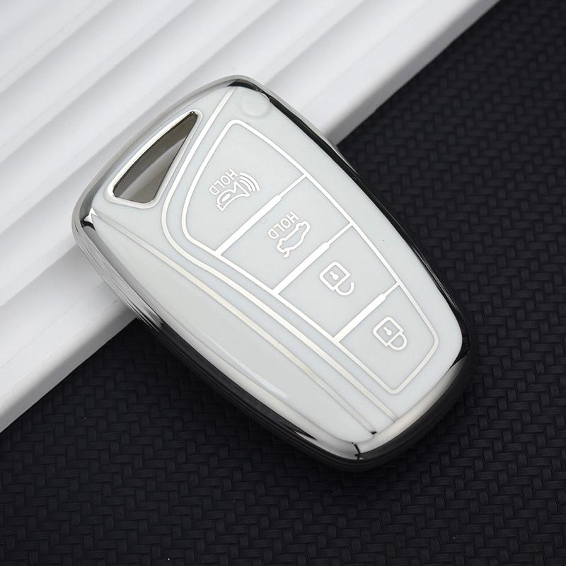 

3 4 Buttons For Hyundai Santa Fe Sport Ix45 Equus Centennial Genesis G80 Grandeur Azera Tpu Car Key Case Shell Cover Fob Holder