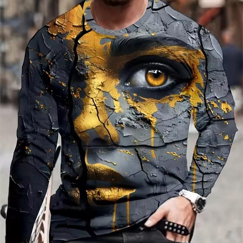 Autumn Fashion Men's Casual Round-neck Long-sleeved T-shirt, Daily Casual Men's Top, Simple, Fashionable And Versatile