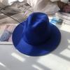 New autumn and winter woolen hats for men and women, couple's hats, wide-brimmed straight-edge hats, fashionable and versatile jazz hats
