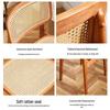 Solid Wood Nordic Dining Chair with Rattan Woven Backrest