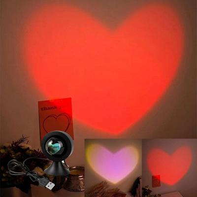 2022 Heart Sunset Projection LED Lamp: Decorative Night Light for Bedroom Atmosphere