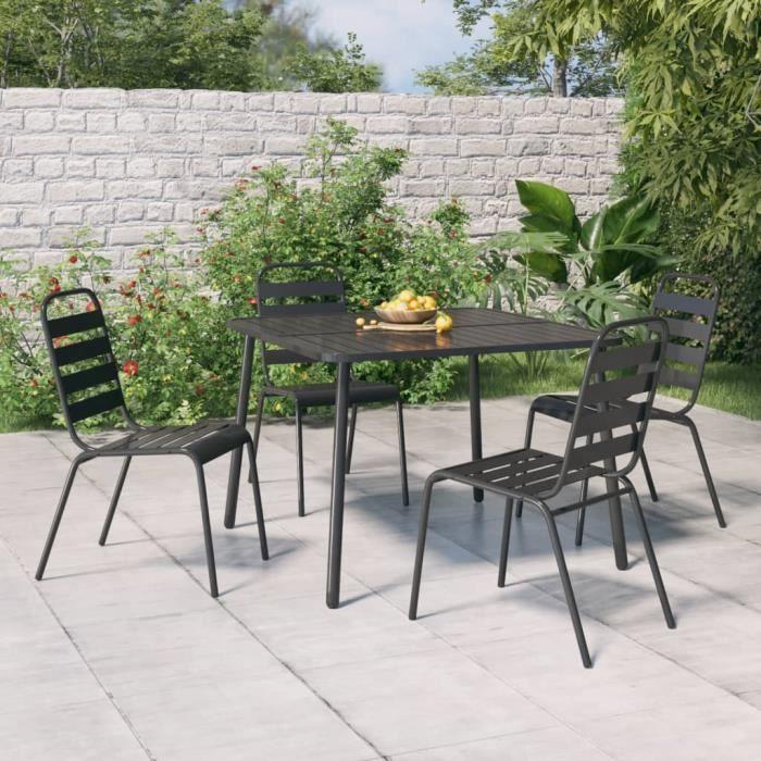 VidaXL Table de jardin anthracite 100x100x71 cm acier 362738