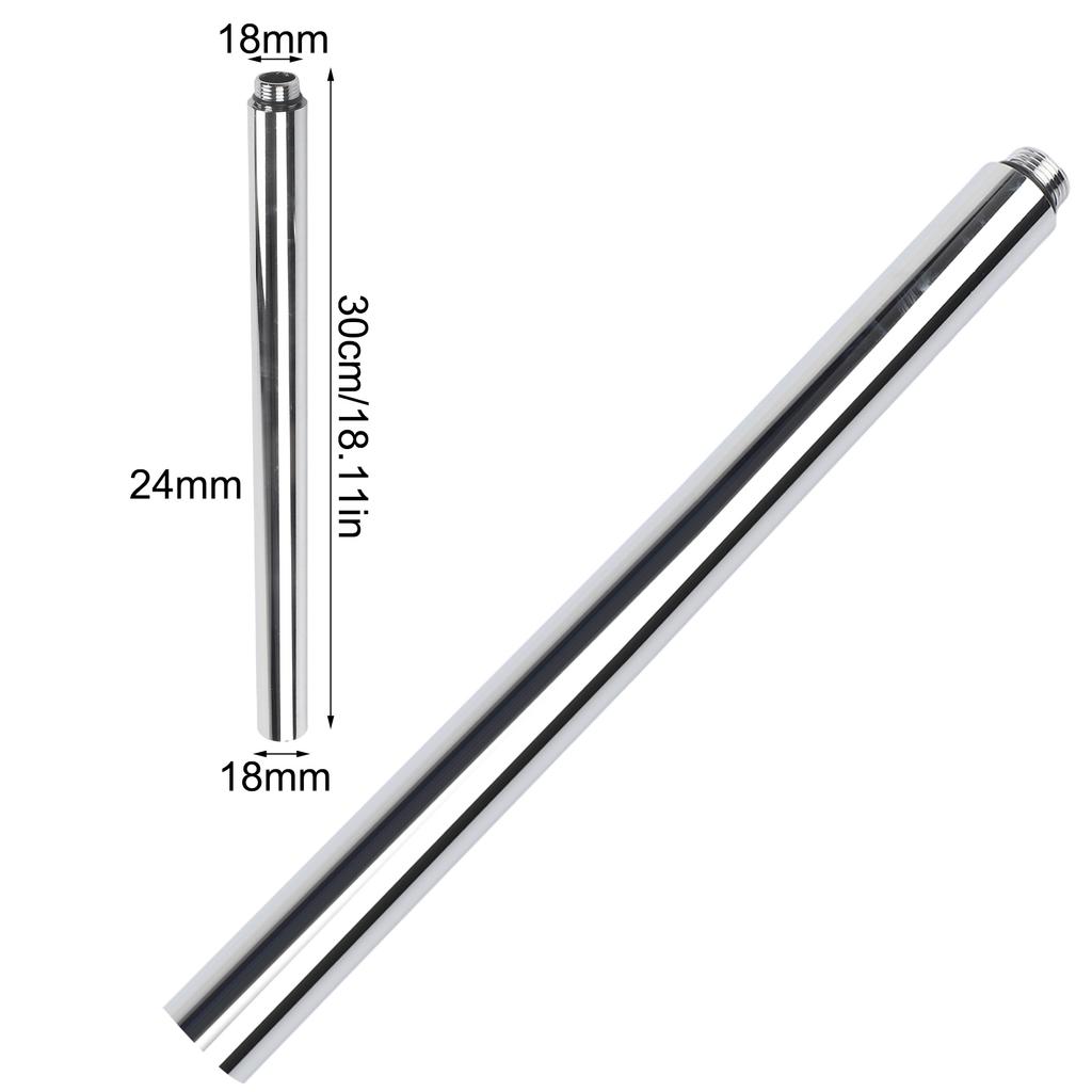 30cm Shower Extender Round Bathroom Shower Arm Bathtub Shower Extension Bar Shower Faucet Set Extension Tube Bathroom Accessory