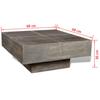  Solid Mango Wood Square Coffee Table, Dark Brown