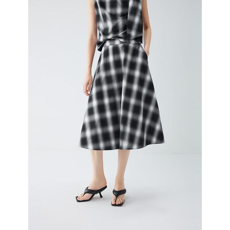 

ELLE French Plaid A-line Skirt XL