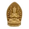 Lunari Mini Statue de Bouddha Sculpture sur Bois Acala Kannon Bouddha Amitabha Objet en Bois Mini Taille Sculpture Figurine d'Autel Bouddhiste Kannon Compact
