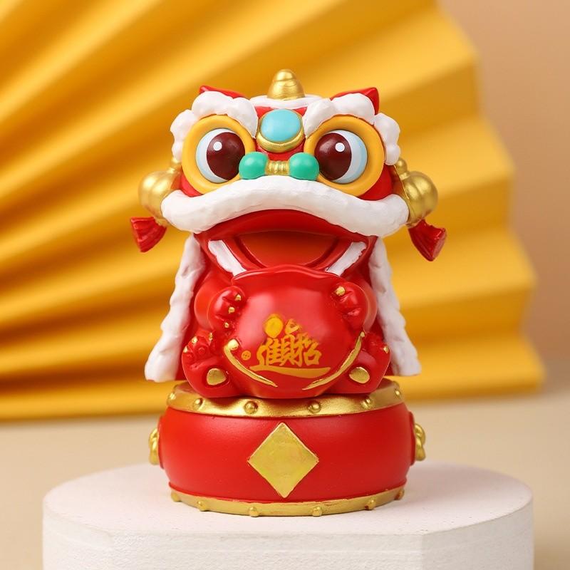 Chinese Style Resin Lion Figurine Home Decor For New Year Celebration Gift