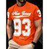 Sommer Herren Orange Neues Trikot Nr. 93 Bedrucktes Kurzarm-T-Shirt