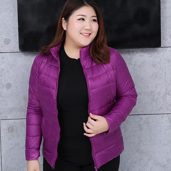 Women Autumn Winter Warm White Duck Down Coat Plus Size Lightweight Slim Short Thin Down Jacket