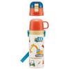 Skater Children's Stainless Steel Water Bottle, 2-Way Direct Drinking, 470ml, Cup Drinking, 430ml, Working Car, Child-Friendly, Lightweight Type, Boys