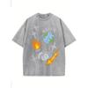 European sizes Me Oversized Cotton Solid Drop Shoulder T Shirts for Men Vintage Streetwear Basic Tees Baggy Hip Hop Unisex Tops Acid Wash Tshirt
