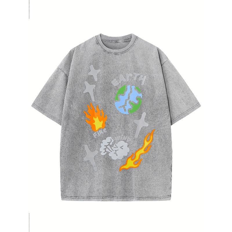 European sizes Me Oversized Cotton Solid Drop Shoulder T Shirts for Men Vintage Streetwear Basic Tees Baggy Hip Hop Unisex Tops Acid Wash Tshirt