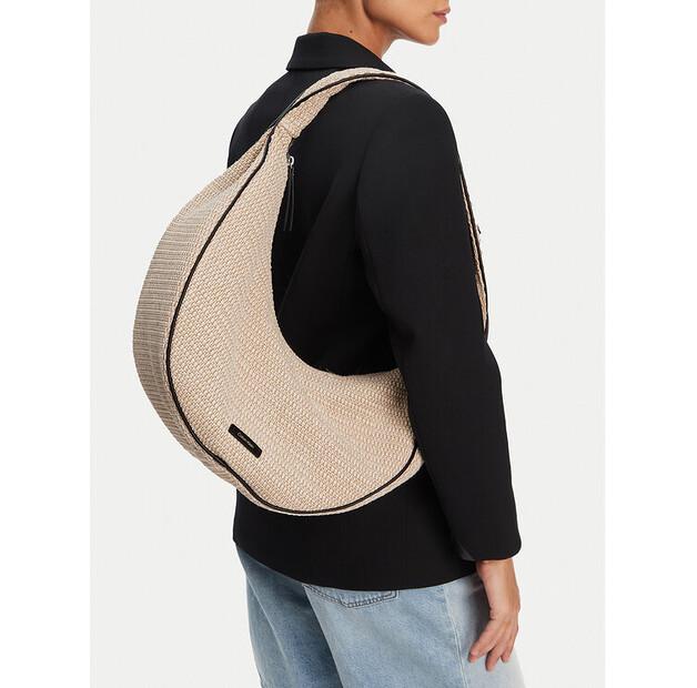 Bag Calvin Klein Calvin Klein Pinched Raffia Large Shoulder Ba LV04F3060G Beige