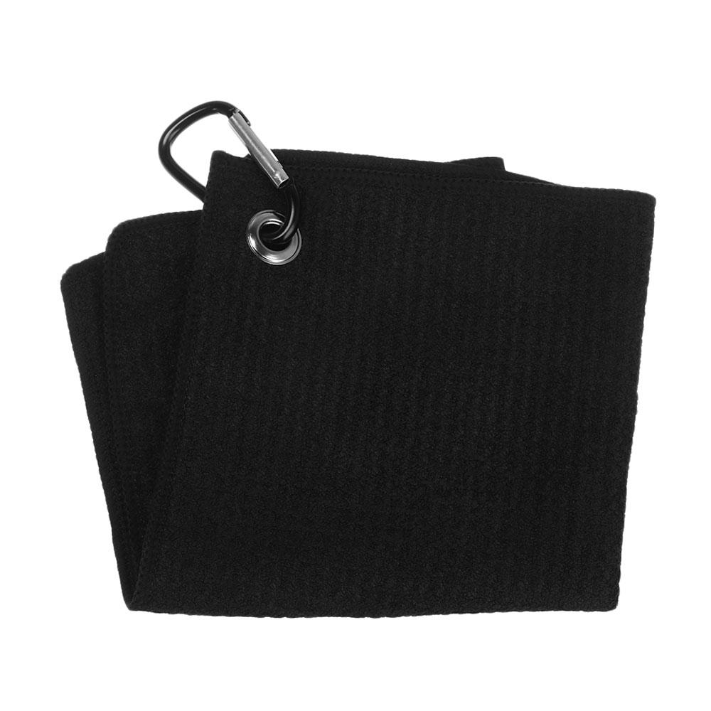 

Black Microfiber Cotton Golf Towel With Carabiner Hook Cleans Clubs Golf Towel Balls Hands Cleaning Towels