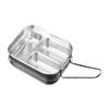 Lunch Box Stainless Steel Double Layers Stainless Steel Lunchbox With 3 Compartments Large Capacity Condiment Container Food