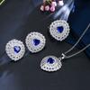 Heart-Shaped Slightly Inlaid Zircon Full Diamond Earrings, Necklace And Ring Three-Piece Set, Multi-Color Optional.