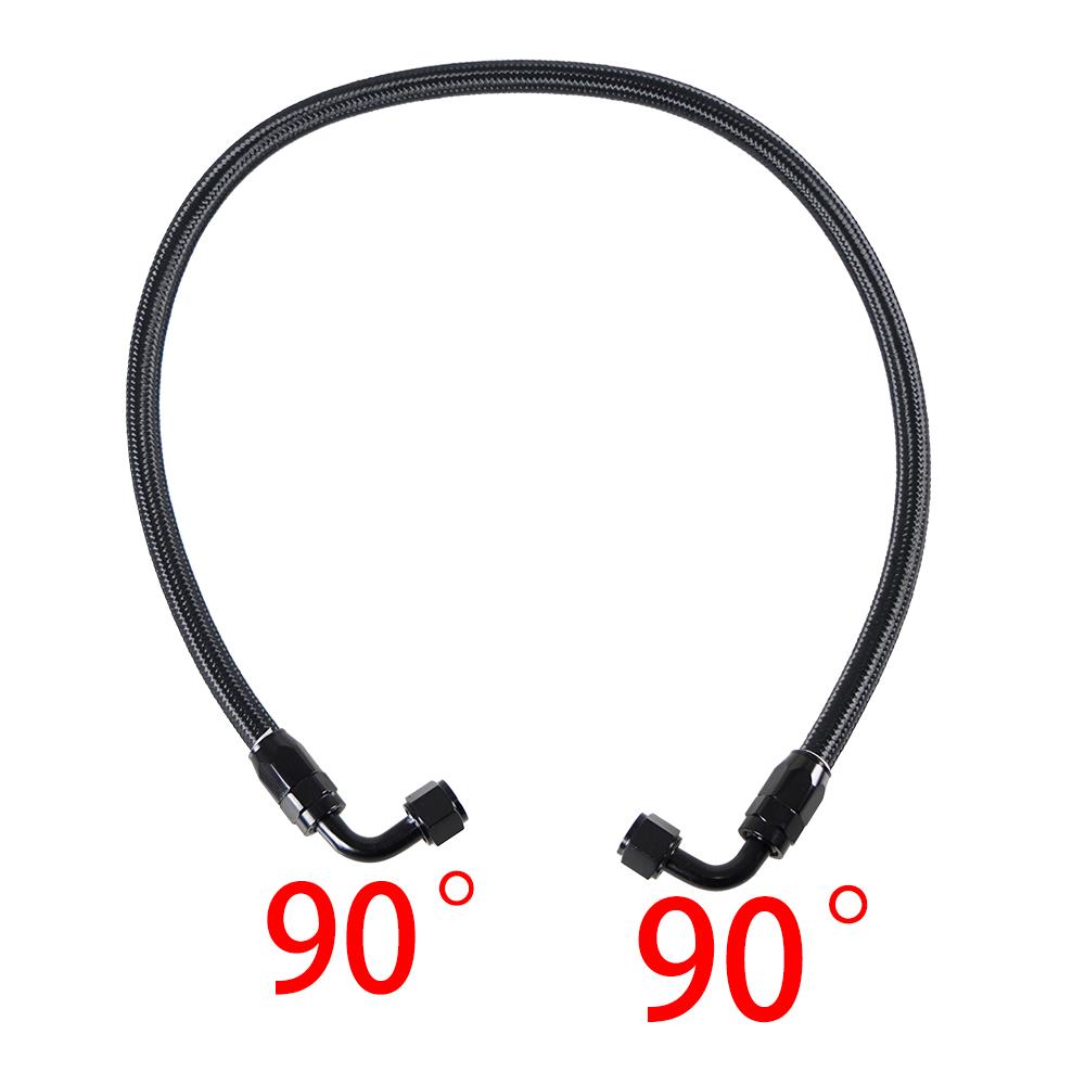 

1M AN8 8AN черные плетеные фитинги для масла и топлива, конец шланга 90+90 градусов, комплект масляного адаптера, шланг для масла и топлива