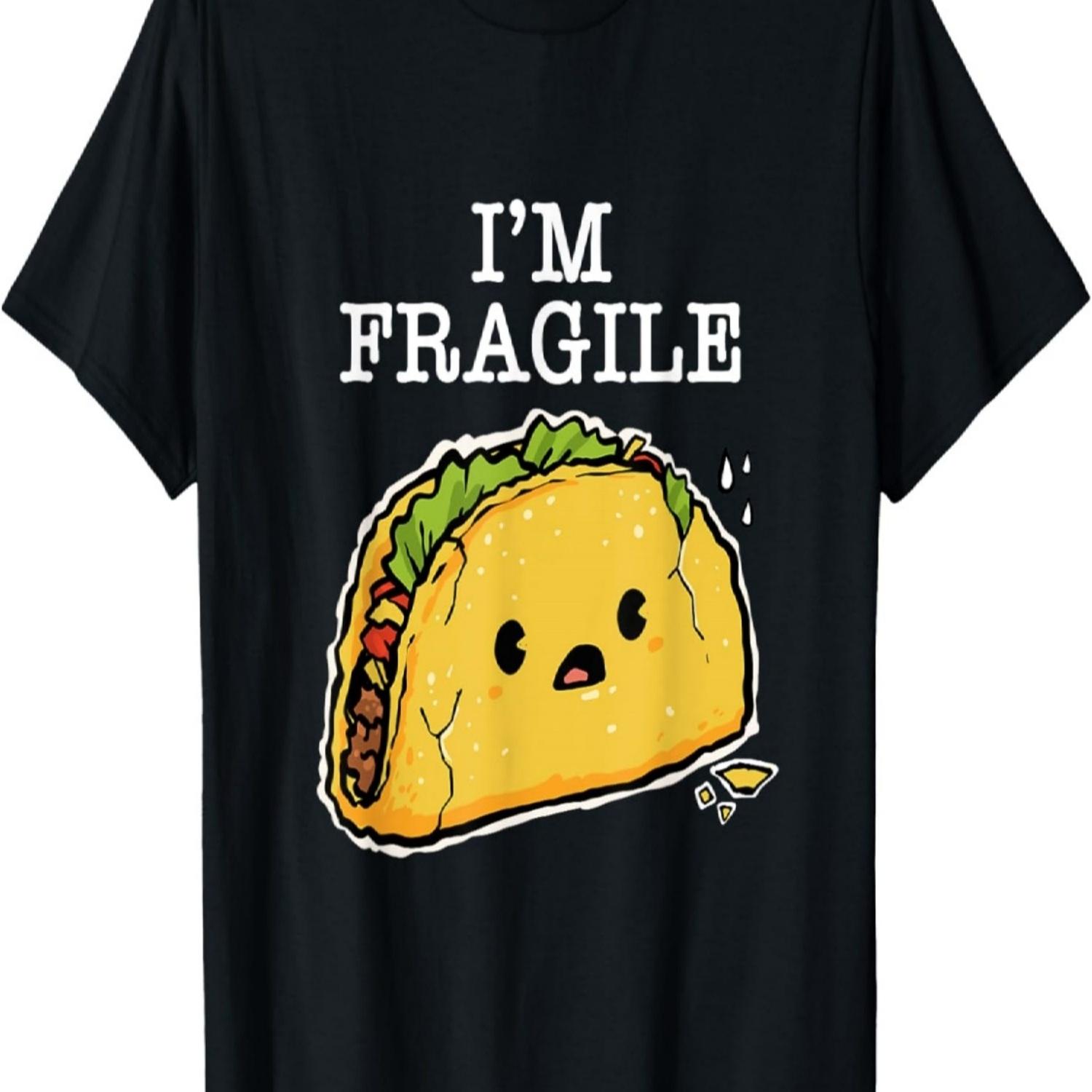 I’m Fragile Cute Kawaii Taco Funny Food Pun T-Shirt S чёрный