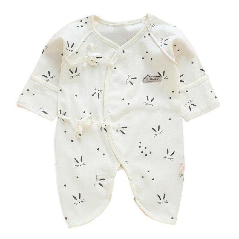 

Осенний милый комбинезон для новорожденных, хлопковые детские пижамы с длинными рукавами, одежда с мультяшным принтом для маленьких девочек и мальчиков, От 0 до 3 месяцев One Size