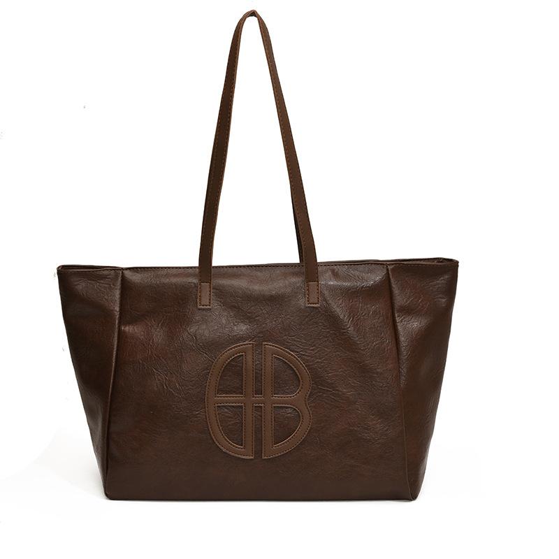 

Минималистичная женская сумка-тоут через плечо большой вместимости