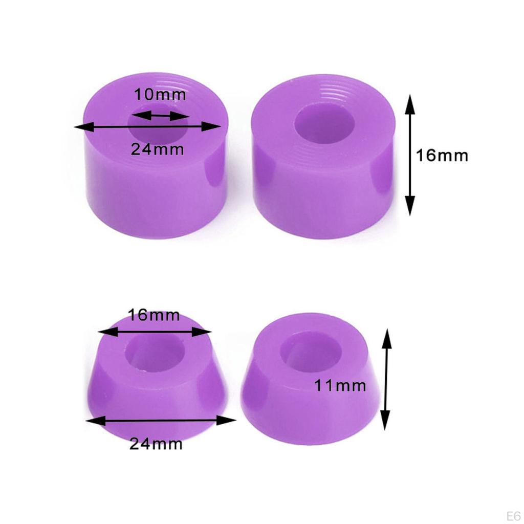 4 Pieces PU Skateboard Truck Replacement Bushing 11x16mm 7'' Trucks Bushings Longboard Rebuild Kit