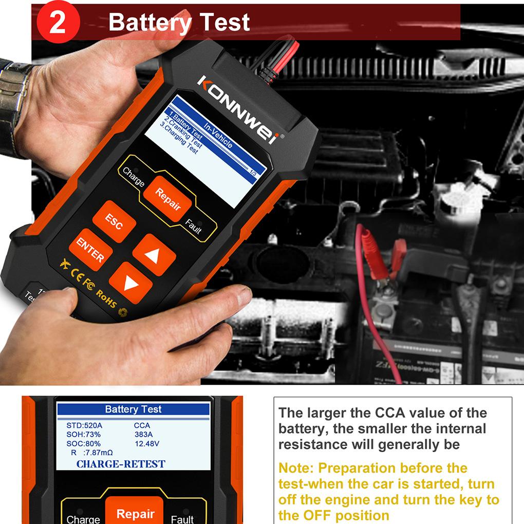 Full Automatic Car Battery Tester Batteries Charger Diagnosis Scanner