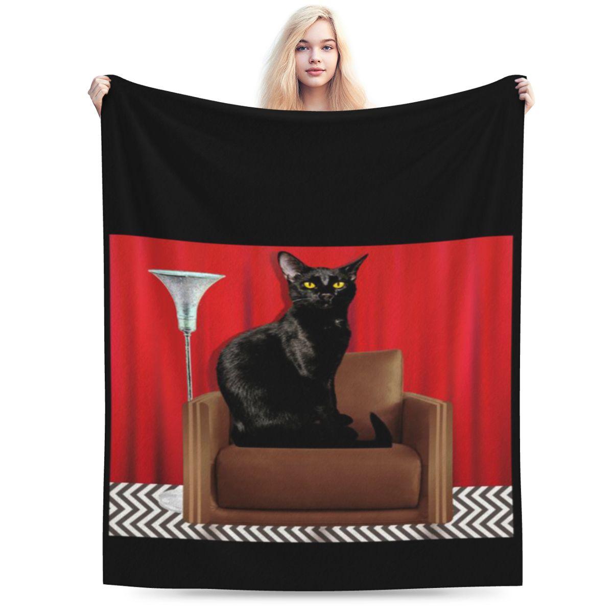 Cat In The Red Lodge Vibes Personalized Soft Decorate Home An UltraSoft Micro Fleece Blanket 75x100cm 30x40in