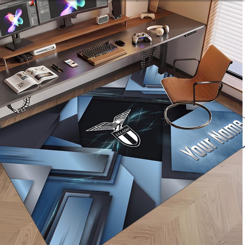 Personalized Crystal Velvet Carpet Lazio FC Pattern Non Slip Floor Rug