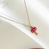 Simple Cherry Mushroom Drop Oil Pendant Neckchain Stainless Steel Layering Necklace Jewelry For Women Daily Wear