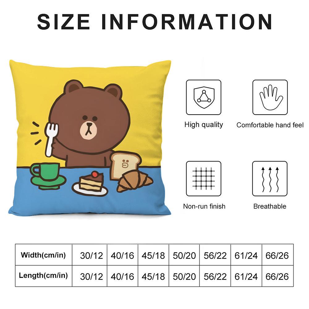 B-Beown Cartoon Cushion Cover Pillowcase Ultra Soft Skin Friendly Fabric Cloud Like Comfort & Concealed Zipper