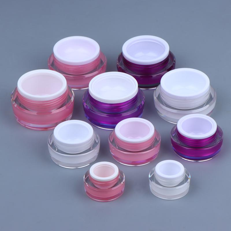 1Pcs Acrylic White Pink Purple Eyeshadow Box 5G-30G Eye Cream Jar Empty Face Cream Bottle Thickened Cream Box Cosmetic Container