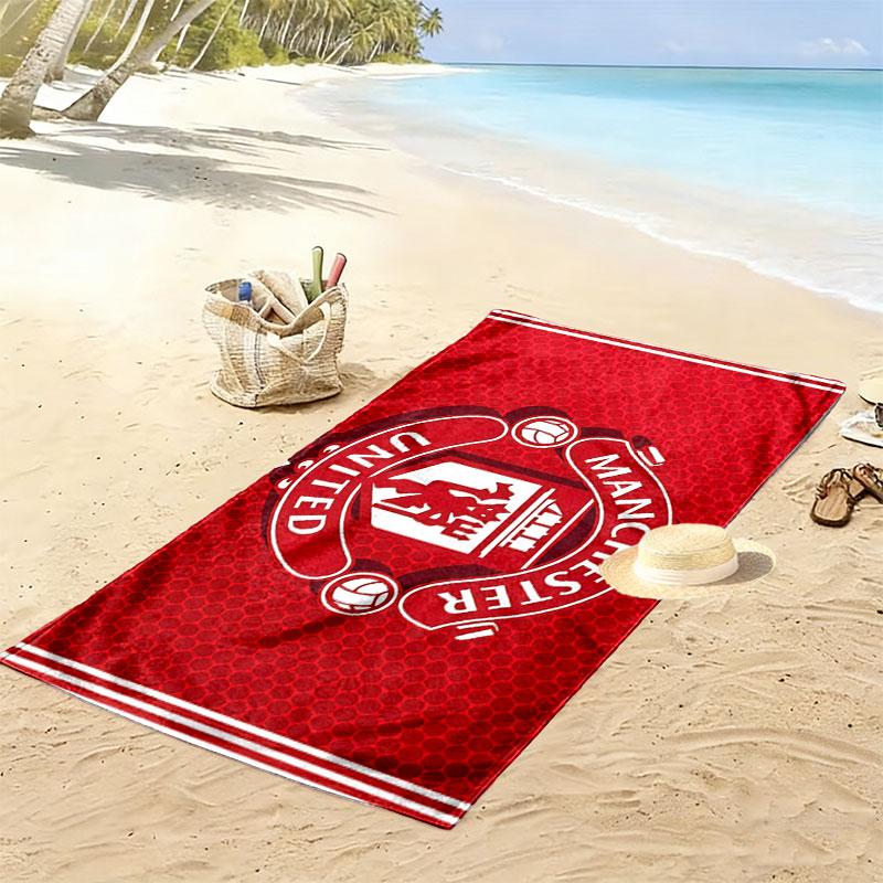 Toalla de Playa Estampada Man United, Toalla Grande Suave de Secado Rápido para Playa, Camping, Natación