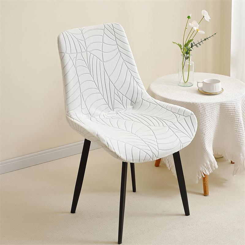 1/2/4/6Pcs Leaves Jacquard Curved Chair Covers Elastic Chair Slipcovers Chairs Seat Protector For El Wedding Kitchen Banquet
