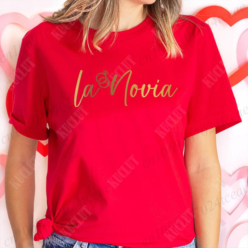 Spanish Printing Father Mother of The Bride T-shirt Team Bride Maid T-shirt Bridal Shower Wedding Bachelorette Party Y2k Tops