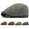 HT4958 Baskenmützen Herren Damen Neue Herbst Winter Mütze Gestreifte Woll-Baskenmütze Mütze Männlich Weiblich Flache Schirmmütze Anpassbare Fleecegefütterte Baskenmütze