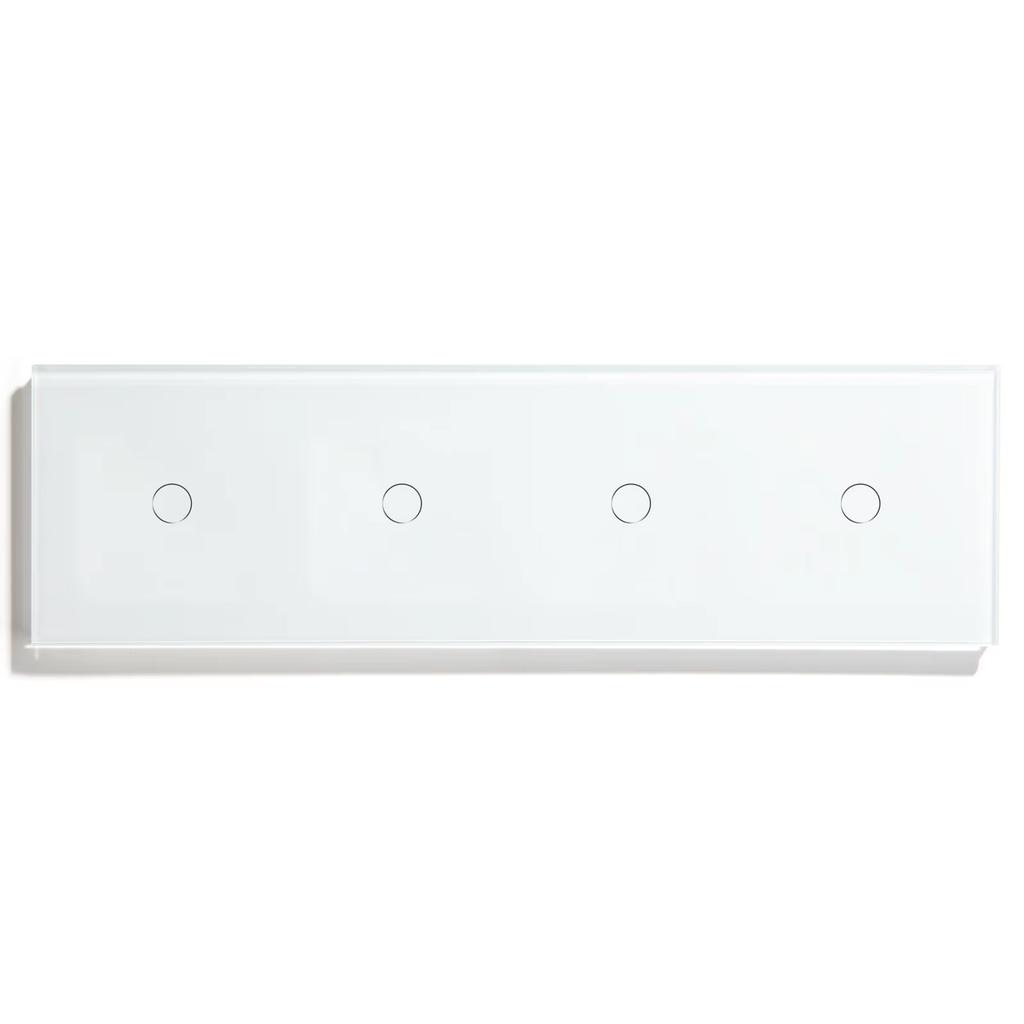 BSEED 1/2/3Gang Touch Switch Double Light Switch Triple Sensor Switch 1Way EU Standard Glass Panel Blue Back Light White Series
