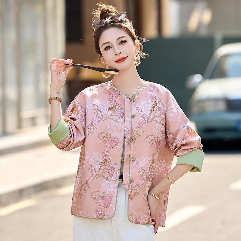 Women's Embroidered Chinese Style Coat - RX9205: Elegant Spring/Autumn Fashion 2025