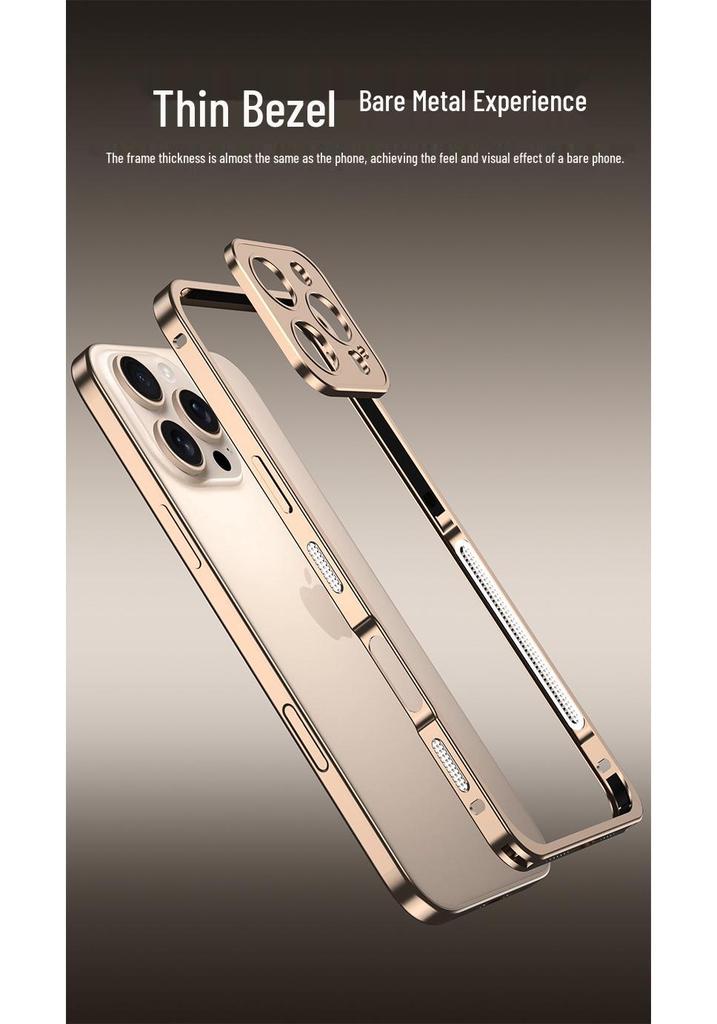 iPhone 15 Pro Aluminum Alloy Heat Dissipation Bumper Case with Seahorse Buckle