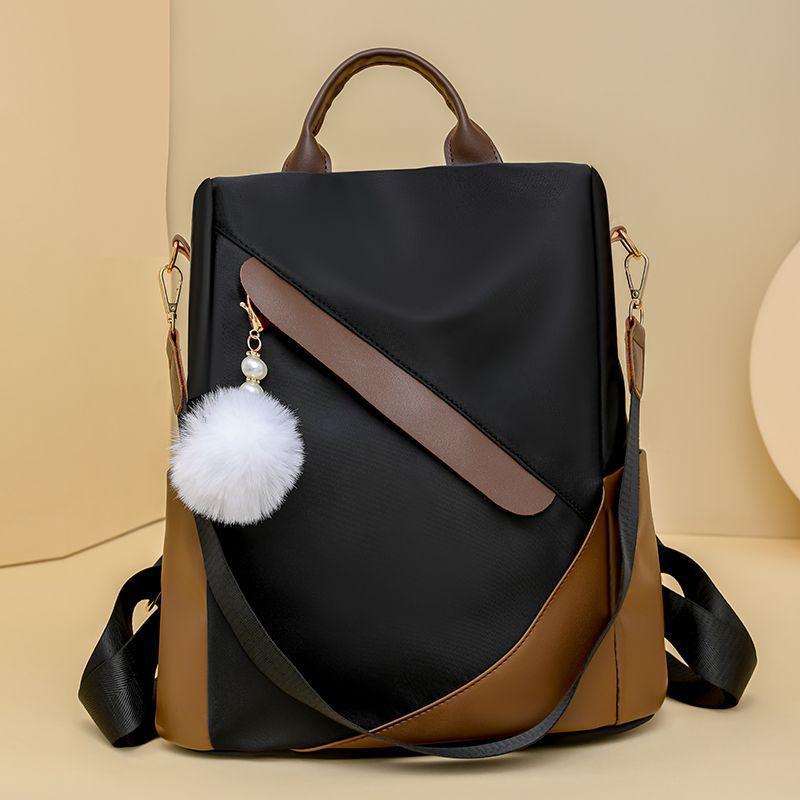 Women's Color Block Anti-theft Travel Backpack - Large Capacity, Versatile & Stylish